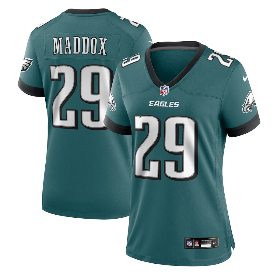 Avonte Maddox 29 Philadelphia Eagles Women's Team Game Jersey - Midnight Green JS7955 nicesnker