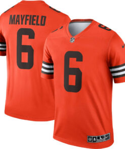 Baker Mayfield 6 Cleveland Browns Men Inverted Legend Jersey - Orange JS1870 nicesnker