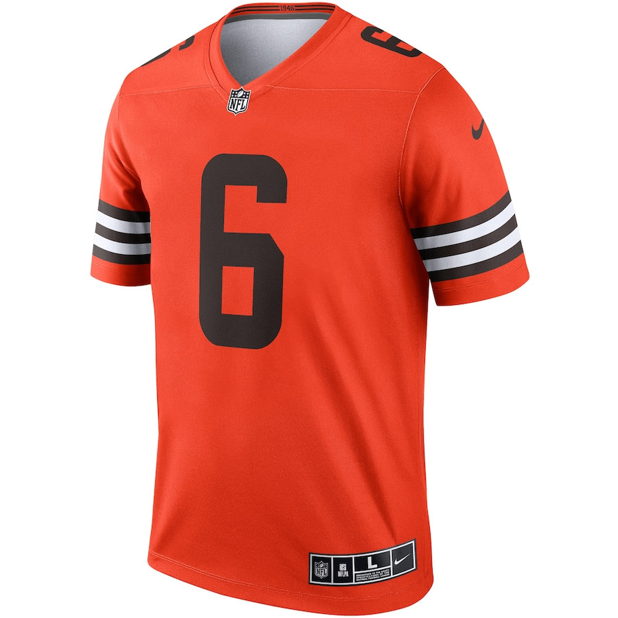 Baker Mayfield 6 Cleveland Browns Men Inverted Legend Jersey - Orange JS1870 nicesnker - Image 2