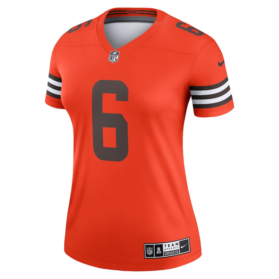 Baker Mayfield 6 Cleveland Browns Women Inverted Legend Jersey - Orange JS6128 nicesnker - Image 2