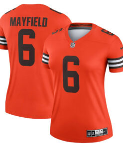 Baker Mayfield 6 Cleveland Browns Women Inverted Legend Jersey - Orange JS6128 nicesnker