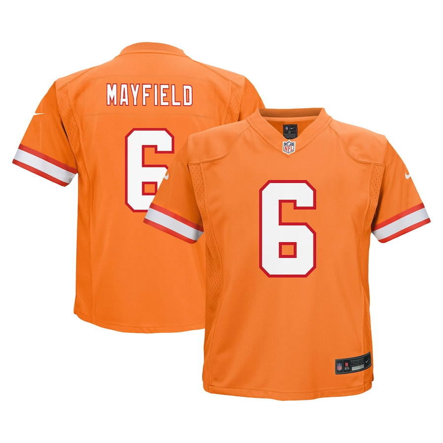 Baker Mayfield 6 Tampa Bay Buccaneers YOUTH Game Jersey - Orange JS1546 nicesnker