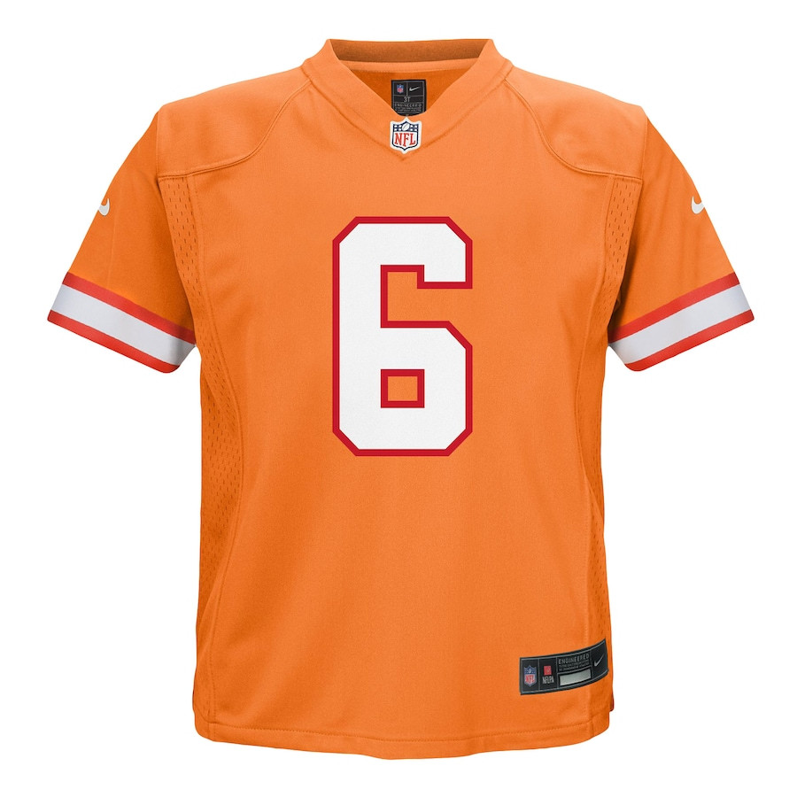 Baker Mayfield 6 Tampa Bay Buccaneers YOUTH Game Jersey - Orange JS1546 nicesnker - Image 2
