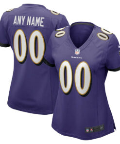Baltimore Ravens Women Custom Game Jersey - Purple JS2403 nicesnker