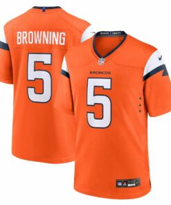 Baron Browning 5 Denver Broncos Team Game Men Jersey - Orange JS4119 nicesnker