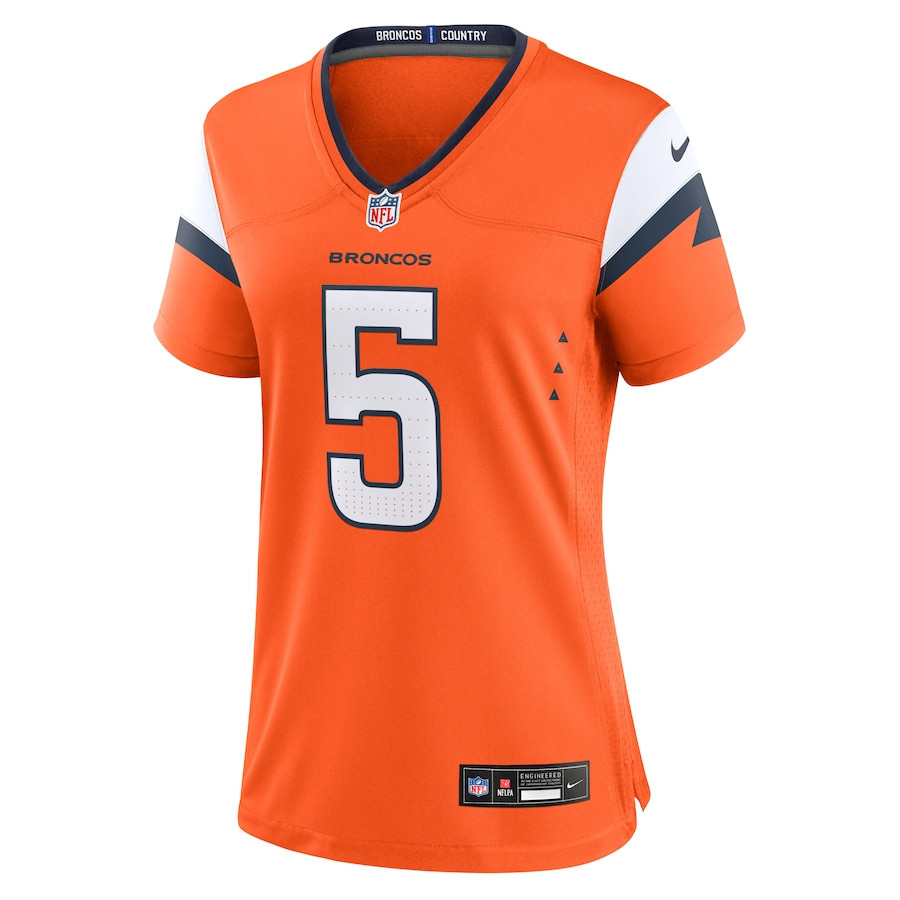 Baron Browning 5 Denver Broncos Women Team Game Jersey - Orange JS6322 nicesnker - Image 2