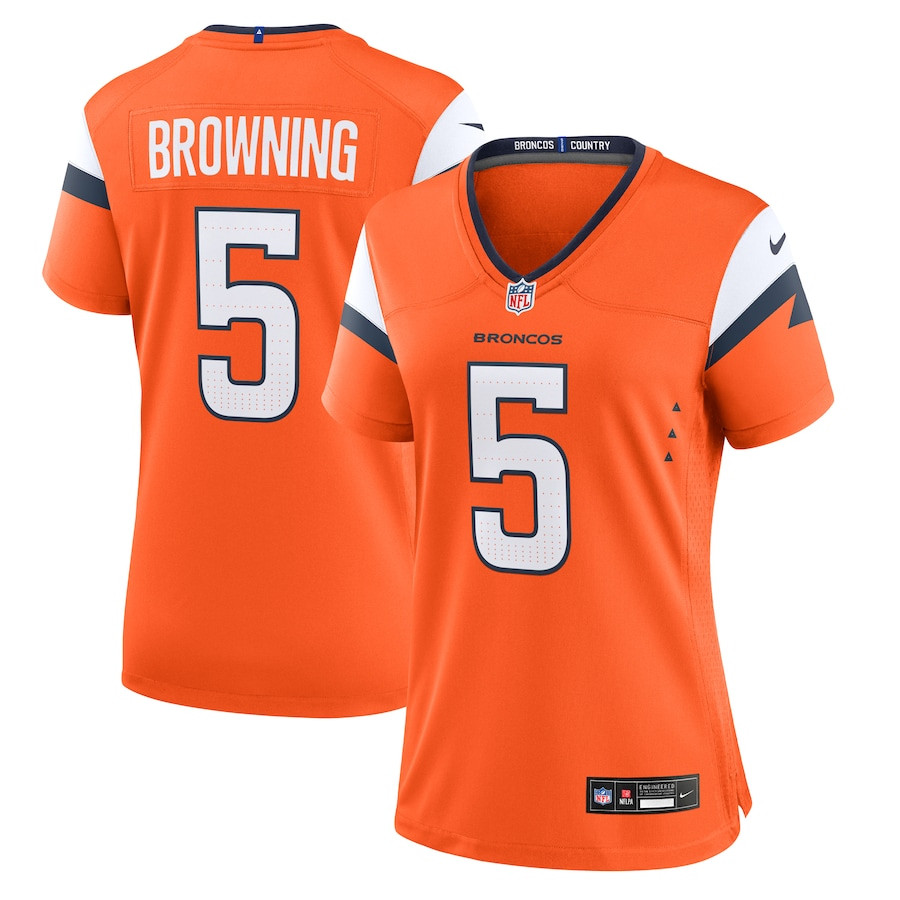 Baron Browning 5 Denver Broncos Women Team Game Jersey - Orange JS6322 nicesnker