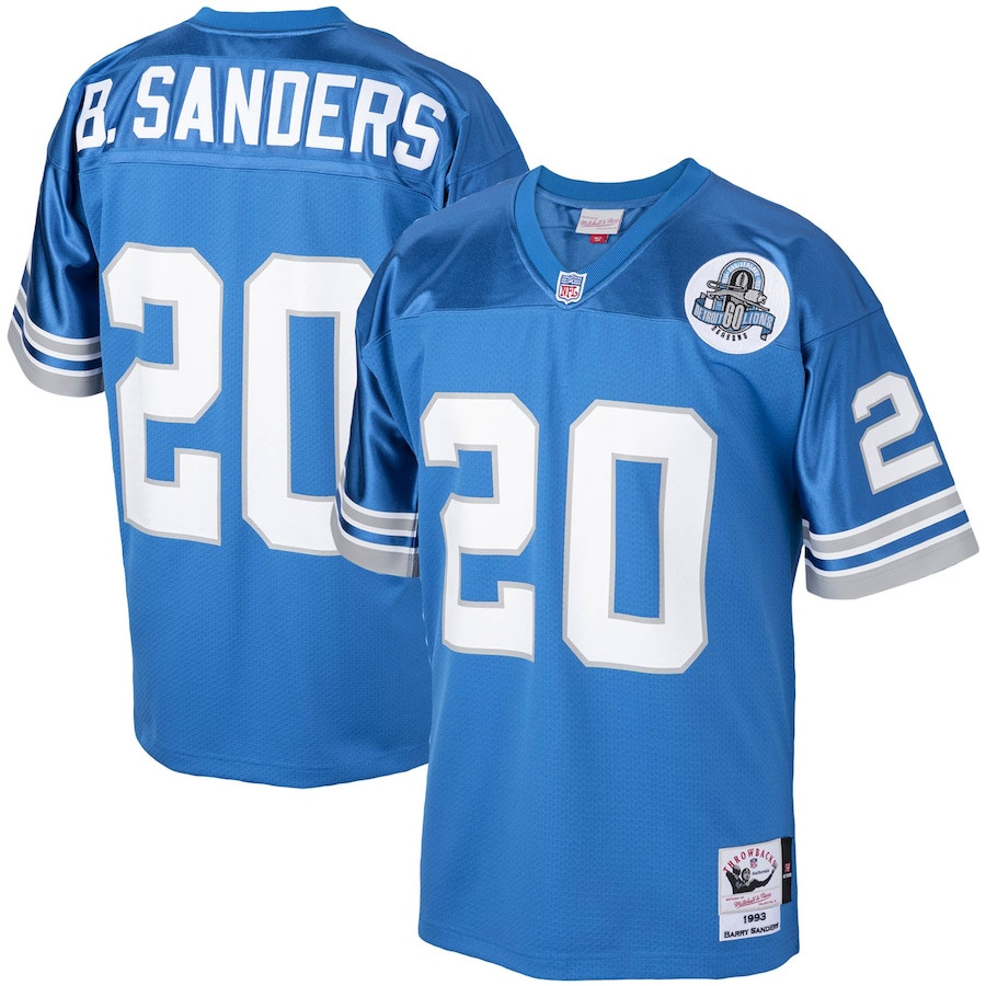 Barry Sanders 20 Detroit Lions 1993 Throwback Men Game Jersey - Blue JS2810 nicesnker