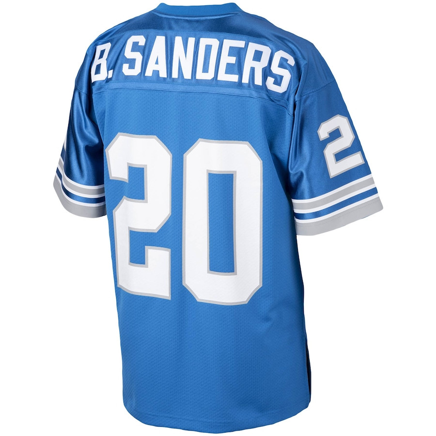 Barry Sanders 20 Detroit Lions 1993 Throwback Men Game Jersey - Blue JS2810 nicesnker - Image 3