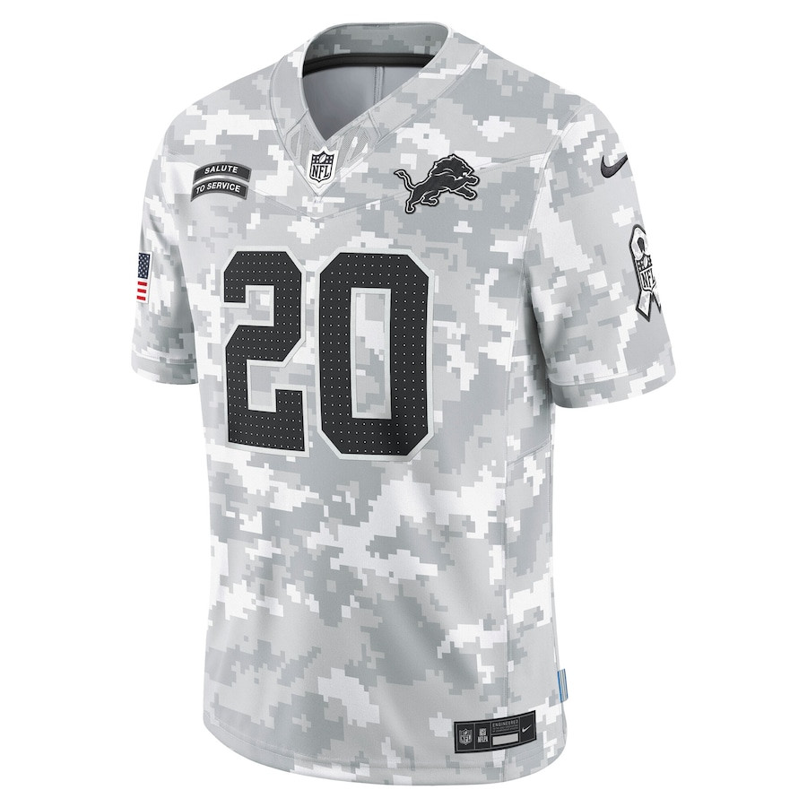 Barry Sanders 20 Detroit Lions 2024 Salute to Service Retired Player Limited Men Jersey - Arctic Camo JS5423 nicesnker - Image 2