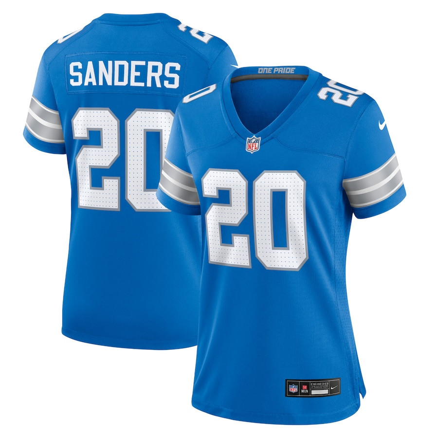 Barry Sanders 20 Detroit Lions Women's Retired Player Game Jersey - Blue JS6970 nicesnker