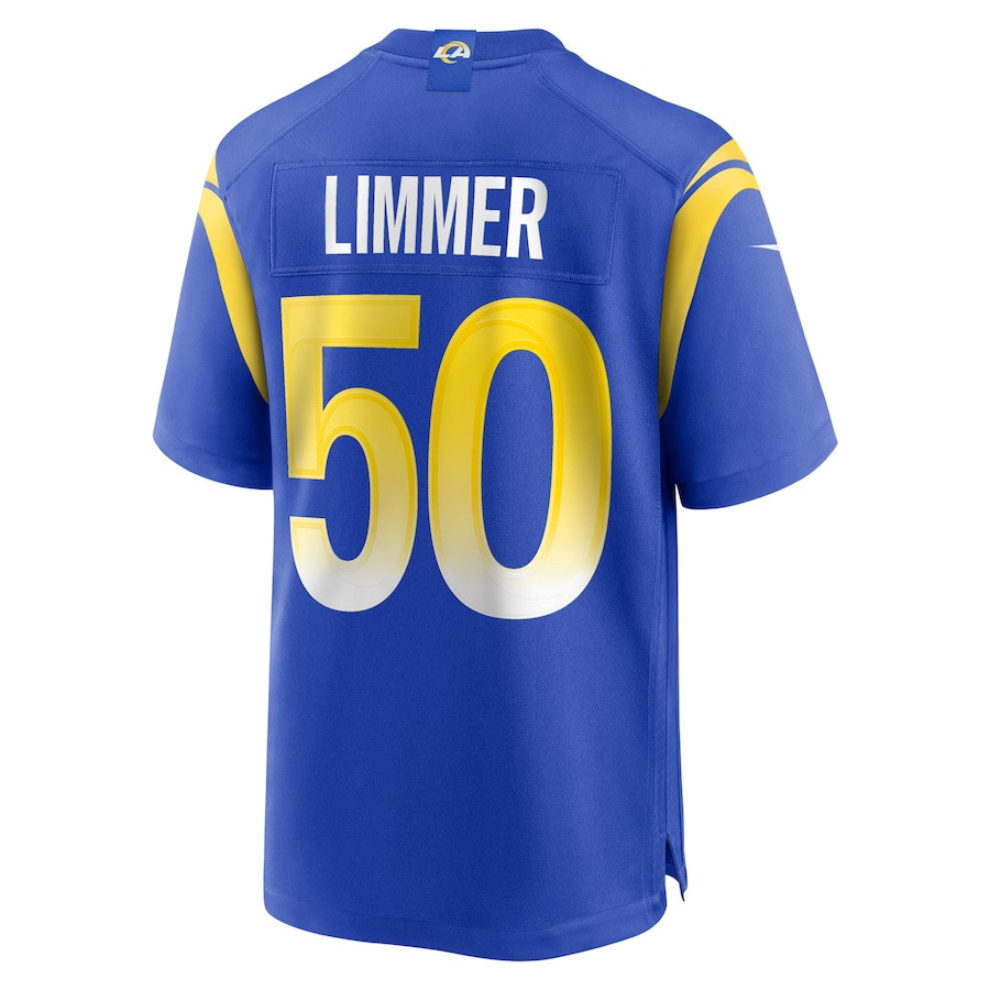 Beaux Limmer 50 Los Angeles Rams Team Game Men Jersey - Royal JS3390 nicesnker - Image 3