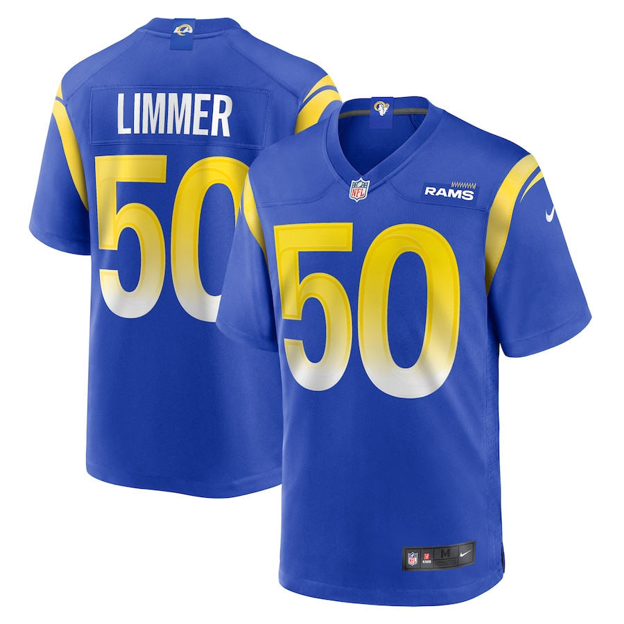 Beaux Limmer 50 Los Angeles Rams Team Game Men Jersey - Royal JS3390 nicesnker