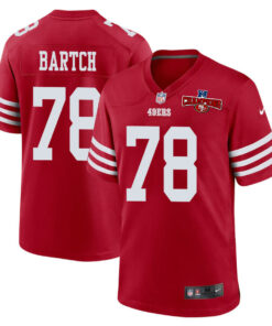 Ben Bartch 78 San Francisco 49ers NFC Champions Patch Game Men Jersey - Scarlet JS8784 nicesnker