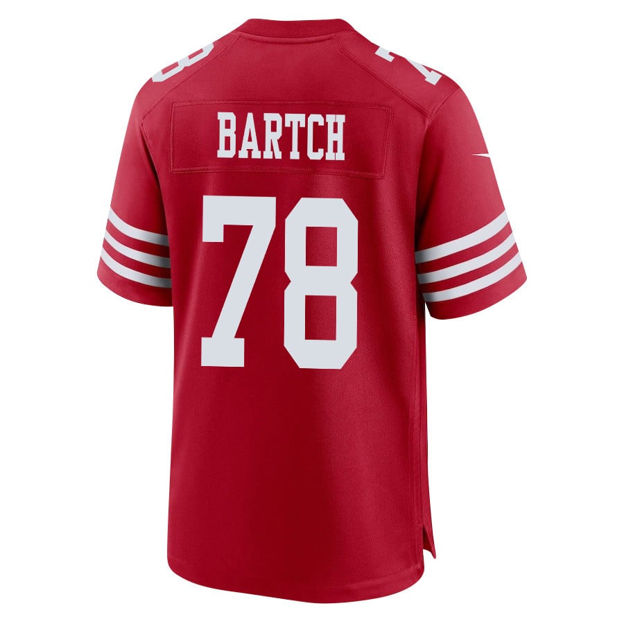 Ben Bartch 78 San Francisco 49ers NFC Champions Patch Game Men Jersey - Scarlet JS8784 nicesnker - Image 3