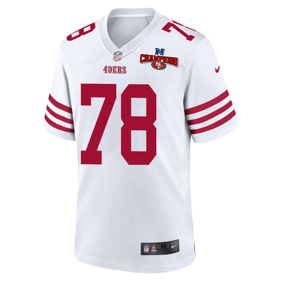 Ben Bartch 78 San Francisco 49ers NFC Champions Patch Game Men Jersey - White JS4203 nicesnker - Image 2