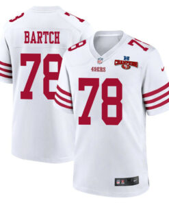 Ben Bartch 78 San Francisco 49ers NFC Champions Patch Game Men Jersey - White JS4203 nicesnker