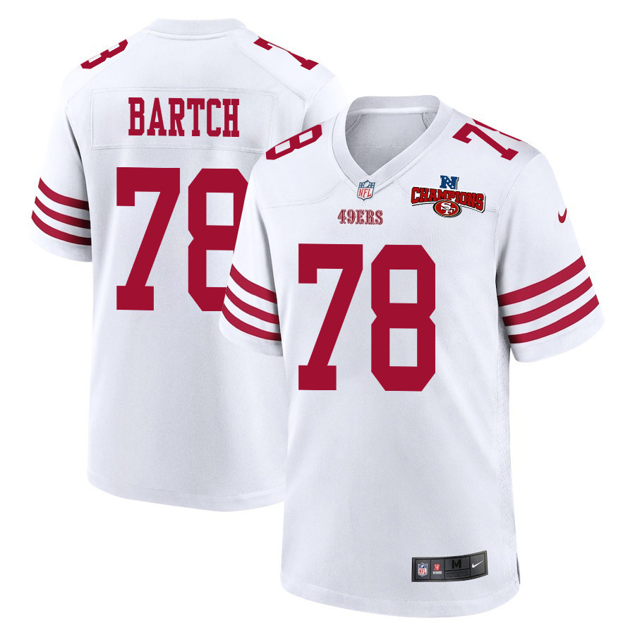 Ben Bartch 78 San Francisco 49ers NFC Champions Patch Game Men Jersey - White JS4203 nicesnker