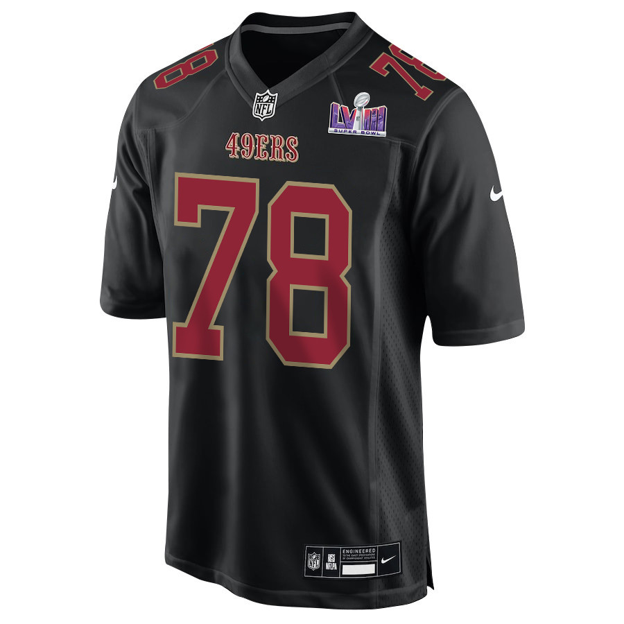 Ben Bartch 78 San Francisco 49ers Super Bowl LVIII Patch Fashion Game Men Jersey - Carbon Black JS3503 nicesnker - Image 2