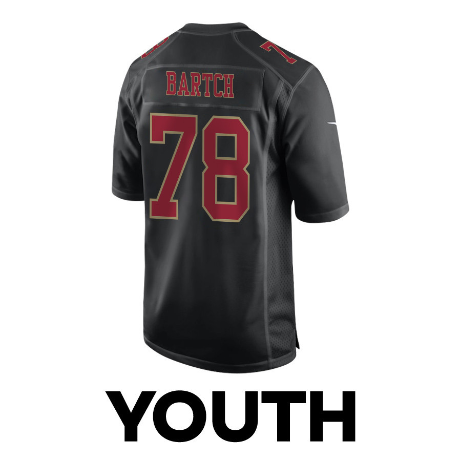 Ben Bartch 78 San Francisco 49ers Super Bowl LVIII Patch Fashion Game YOUTH Jersey - Carbon Black JS1328 nicesnker - Image 3