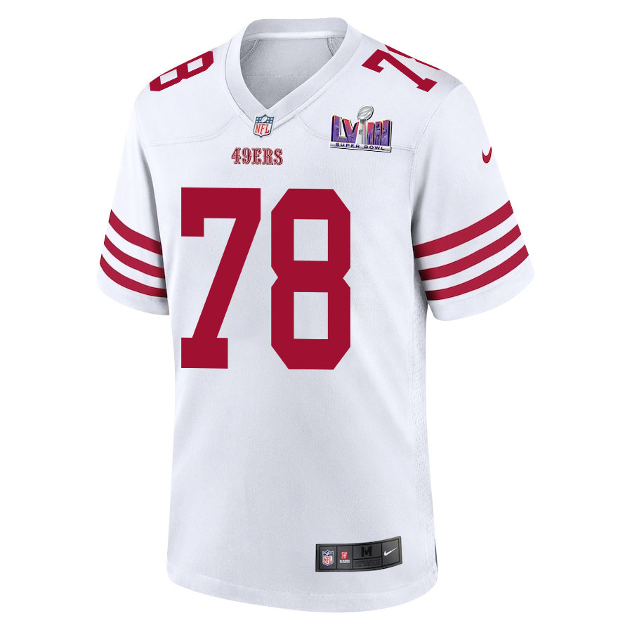 Ben Bartch 78 San Francisco 49ers Super Bowl LVIII Patch Game Men Jersey - White JS3795 nicesnker - Image 2