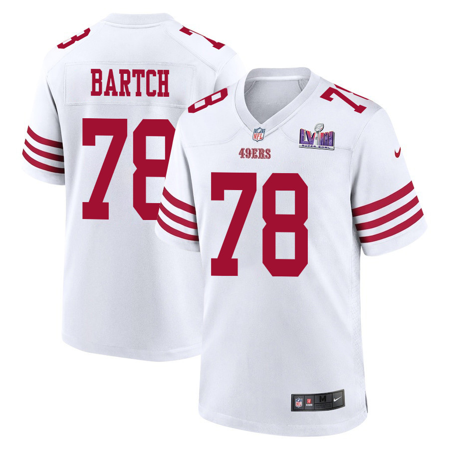 Ben Bartch 78 San Francisco 49ers Super Bowl LVIII Patch Game Men Jersey - White JS3795 nicesnker