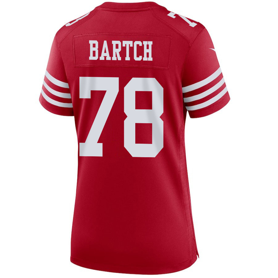 Ben Bartch 78 San Francisco 49ers Super Bowl LVIII Patch Game Women Jersey - Scarlet JS8196 nicesnker - Image 3