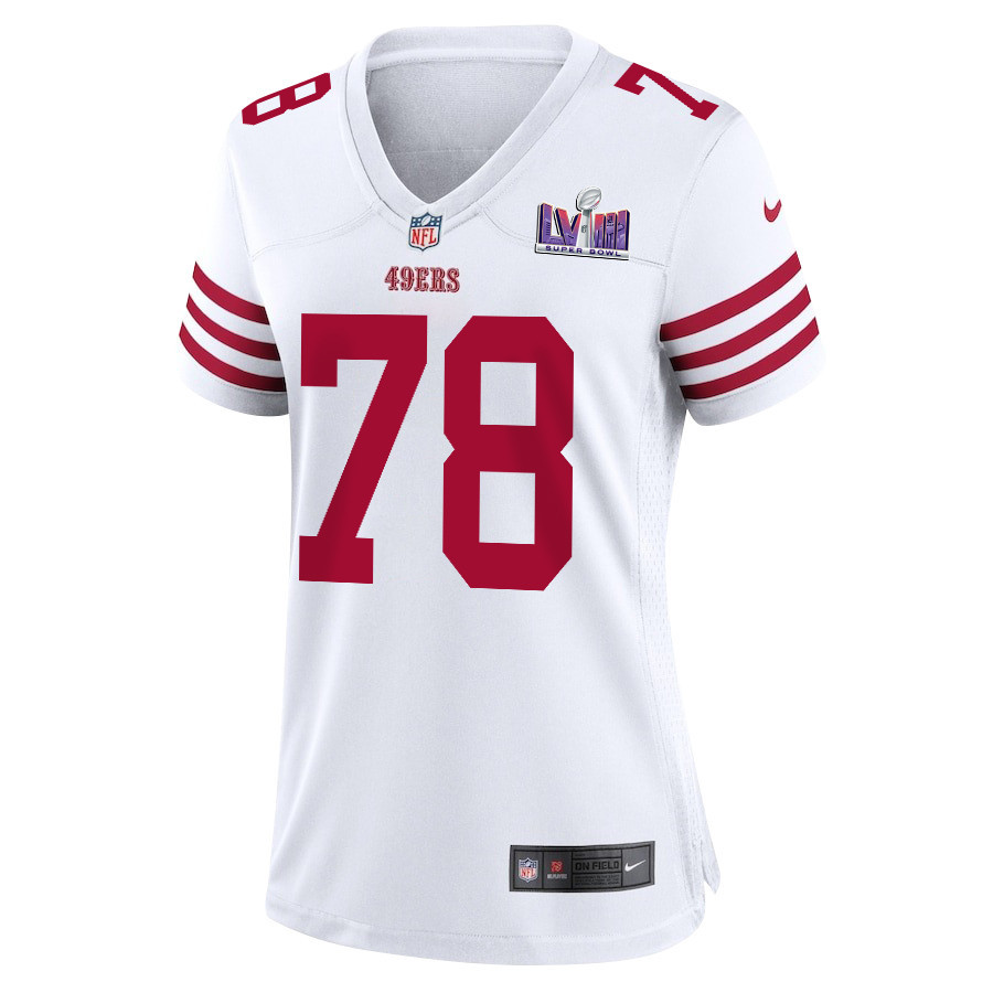 Ben Bartch 78 San Francisco 49ers Super Bowl LVIII Patch Game Women Jersey - White JS4551 nicesnker - Image 2
