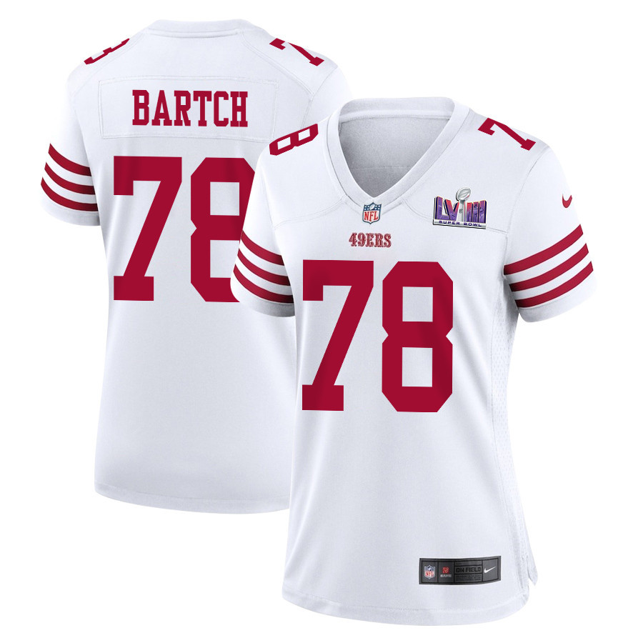 Ben Bartch 78 San Francisco 49ers Super Bowl LVIII Patch Game Women Jersey - White JS4551 nicesnker