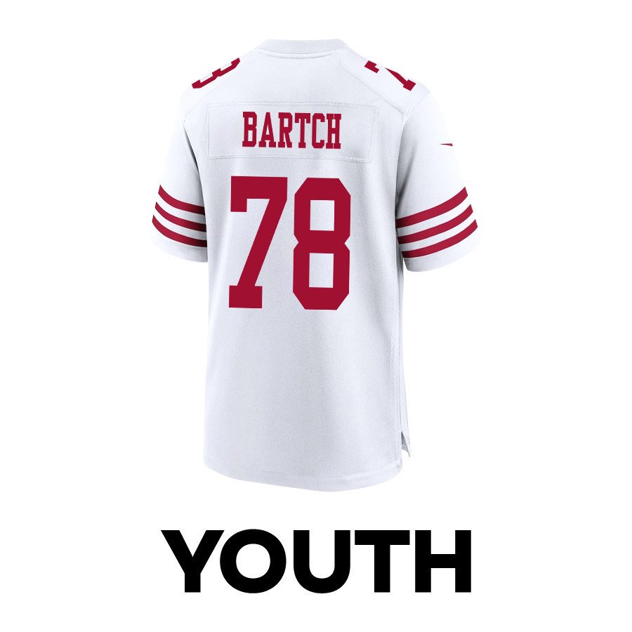 Ben Bartch 78 San Francisco 49ers Super Bowl LVIII Patch Game YOUTH Jersey - White JS3085 nicesnker - Image 3