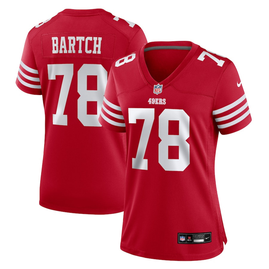 Ben Bartch 78 San Francisco 49ers Women's Game Jersey - Scarlet JS8237 nicesnker