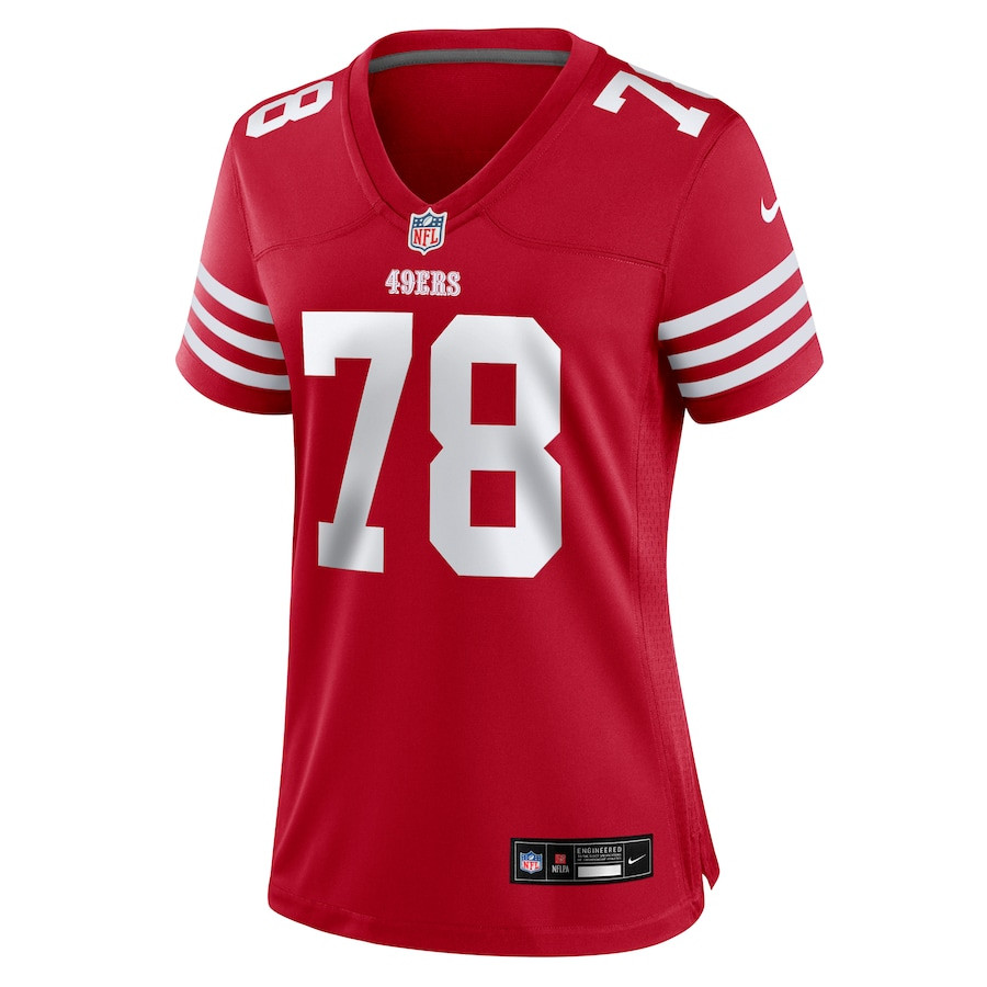 Ben Bartch 78 San Francisco 49ers Women's Game Jersey - Scarlet JS8237 nicesnker - Image 2