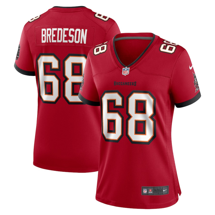 Ben Bredeson 68 Tampa Bay Buccaneers Women's Game Jersey - Red JS2369 nicesnker