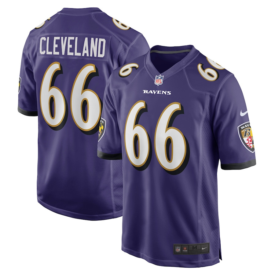 Ben Cleveland 66 Baltimore Ravens Game Men Jersey - Purple JS8540 nicesnker