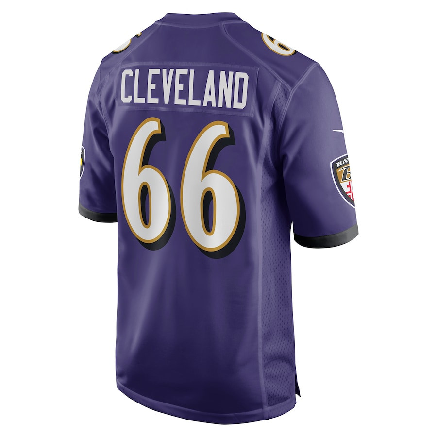 Ben Cleveland 66 Baltimore Ravens Game Men Jersey - Purple JS8540 nicesnker - Image 3