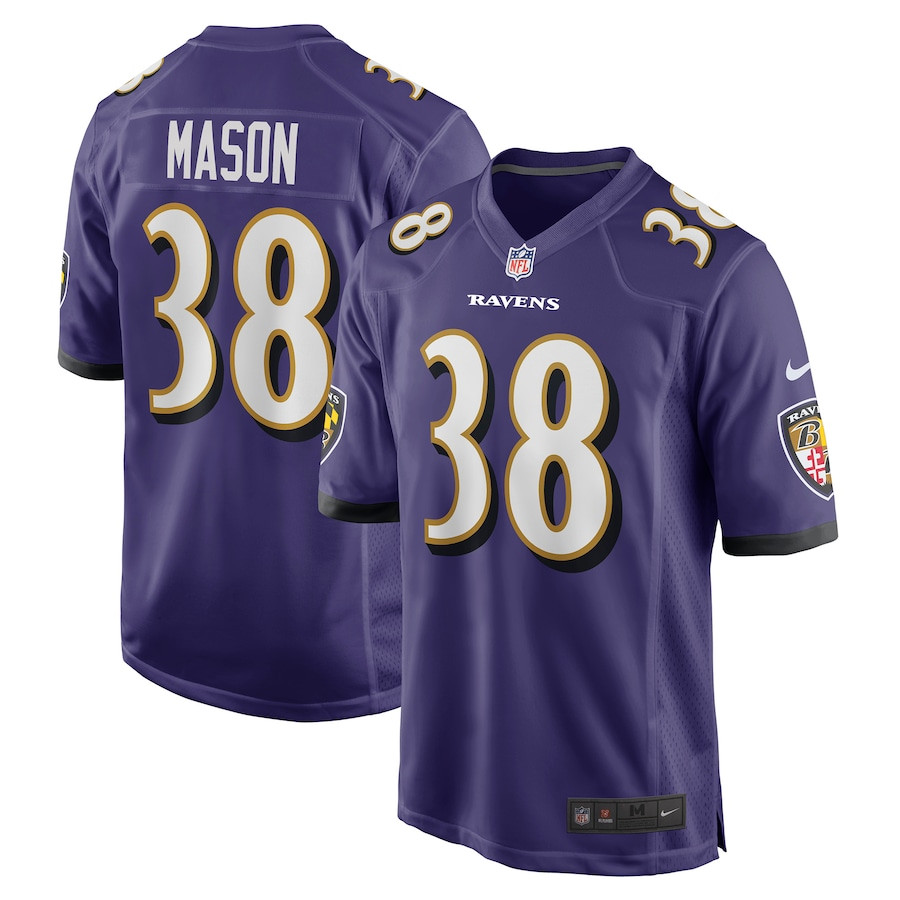 Ben Mason 38 Baltimore Ravens Game Men Jersey - Purple JS8936 nicesnker
