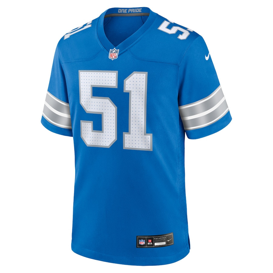 Ben Niemann 51 Detroit Lions Team Game Men Jersey - Blue JS8357 nicesnker - Image 2