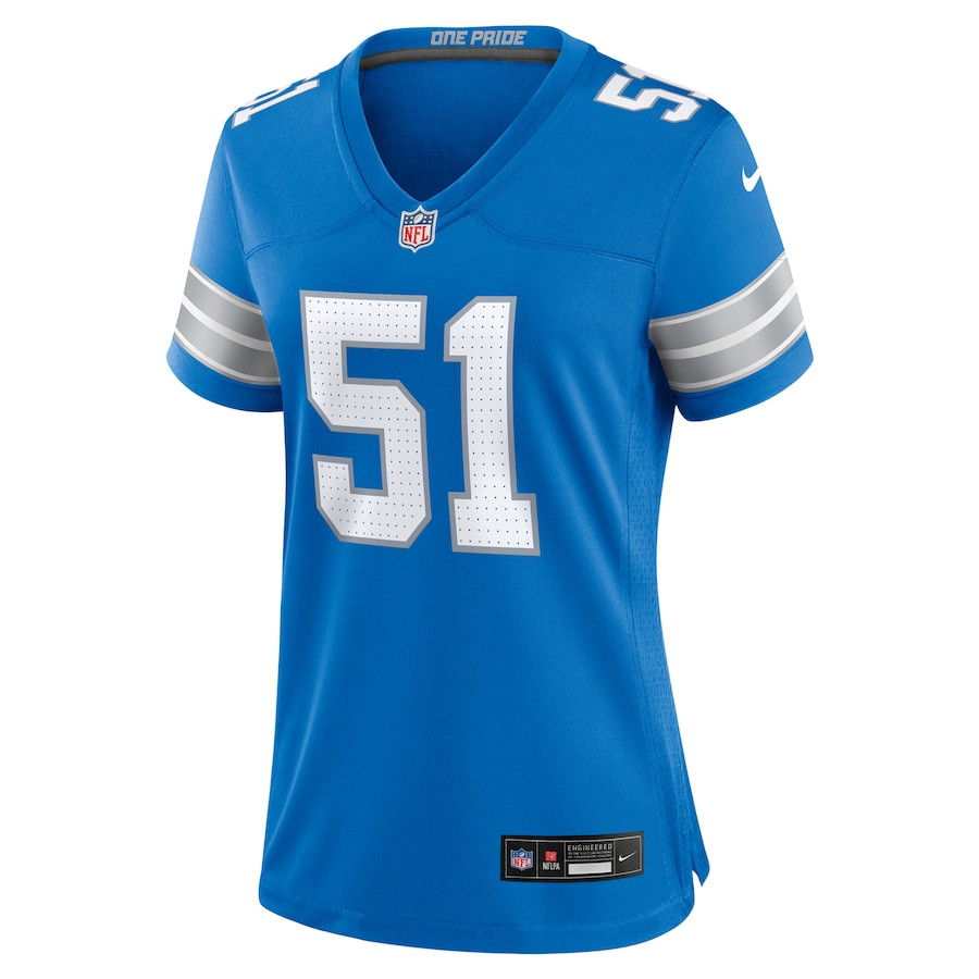 Ben Niemann 51 Detroit Lions Women's Team Game Jersey - Blue JS9849 nicesnker - Image 2