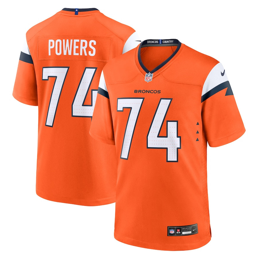 Ben Powers 74 Denver Broncos Team Game Men Jersey - Orange JS5446 nicesnker