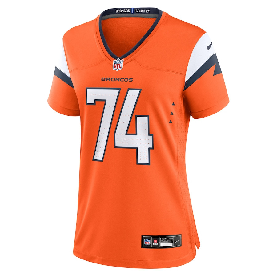Ben Powers 74 Denver Broncos Women's Team Game Jersey - Orange JS4585 nicesnker - Image 2