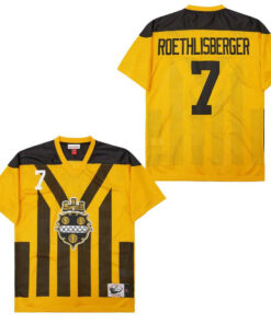 Ben Roethlisberger 7 Pittsburgh Steelers Retro Throwback Legacy Men Jersey - Black/Yellow JS1553 nicesnker