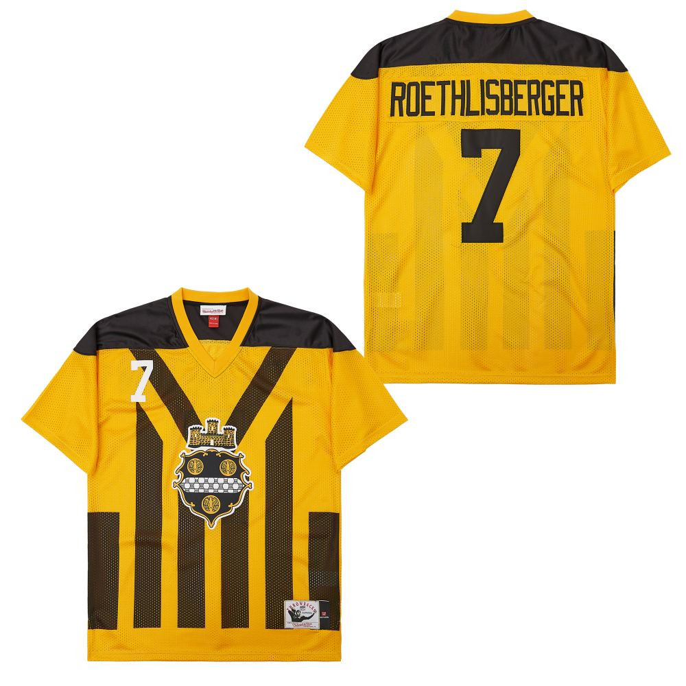 Ben Roethlisberger 7 Pittsburgh Steelers Retro Throwback Legacy Men Jersey - Black/Yellow JS1553 nicesnker