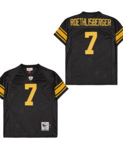 Ben Roethlisberger 7 Pittsburgh Steelers Retro Throwback Men Jersey - Black JS8385 nicesnker