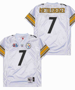 Ben Roethlisberger 7 Pittsburgh Steelers Super Bowl XL Retro Throwback Men Jersey - White JS2751 nicesnker
