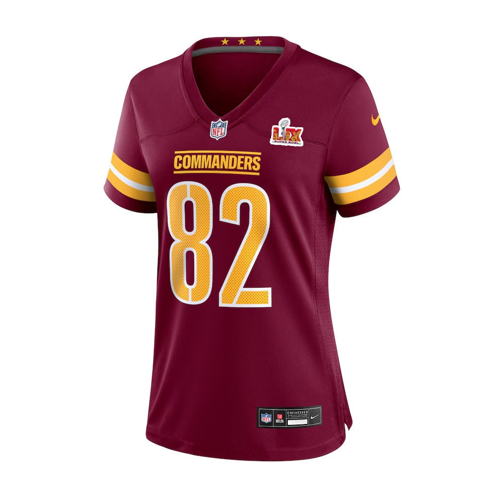 Ben Sinnott #82 Washington Commanders Super Bowl LIX Women's Jersey - Burgundy JS8705 nicesnker - Image 2