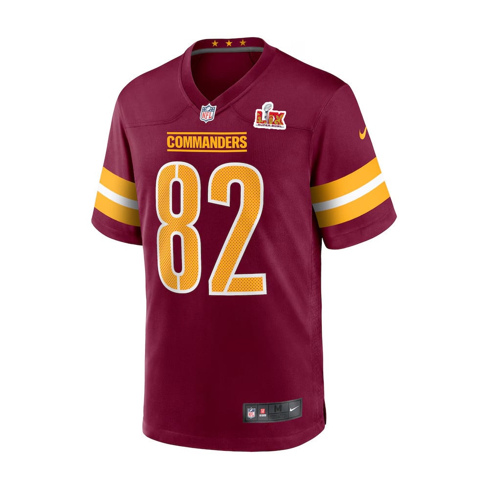Ben Sinnott #82 Washington Commanders Super Bowl LIX Youth Jersey - Burgundy JS3445 nicesnker - Image 2