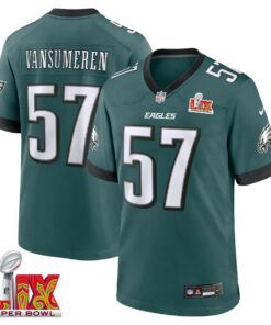 Ben VanSumeren #57 Philadelphia Eagles Super Bowl LIX Jersey - Men's - Midnight Green JS4242 nicesnker