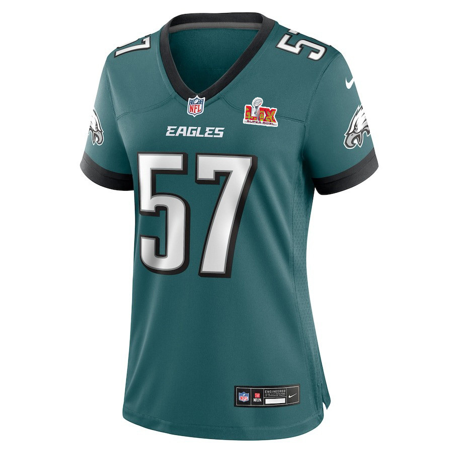 Ben VanSumeren #57 Philadelphia Eagles Super Bowl LIX Women's Jersey - Midnight Green JS8074 nicesnker - Image 2