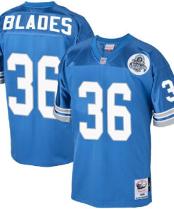 Bennie Blades 36 Detroit Lions 1993 Throwback Men Game Jersey - Blue JS8372 nicesnker