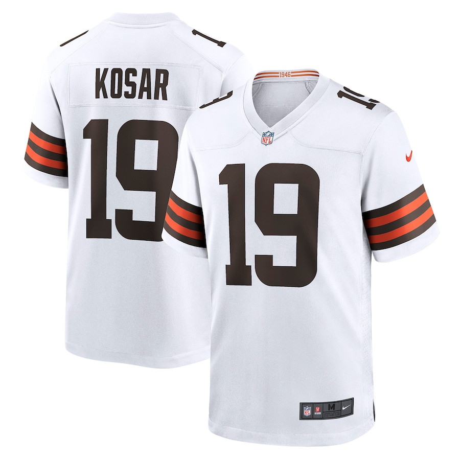 Bernie Kosar 19 Cleveland Browns Men Retired Game Jersey - White JS1177 nicesnker
